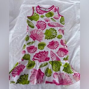AnaClare by Three Friends Pink Green Seashells Sleeveless Summer Dress XS